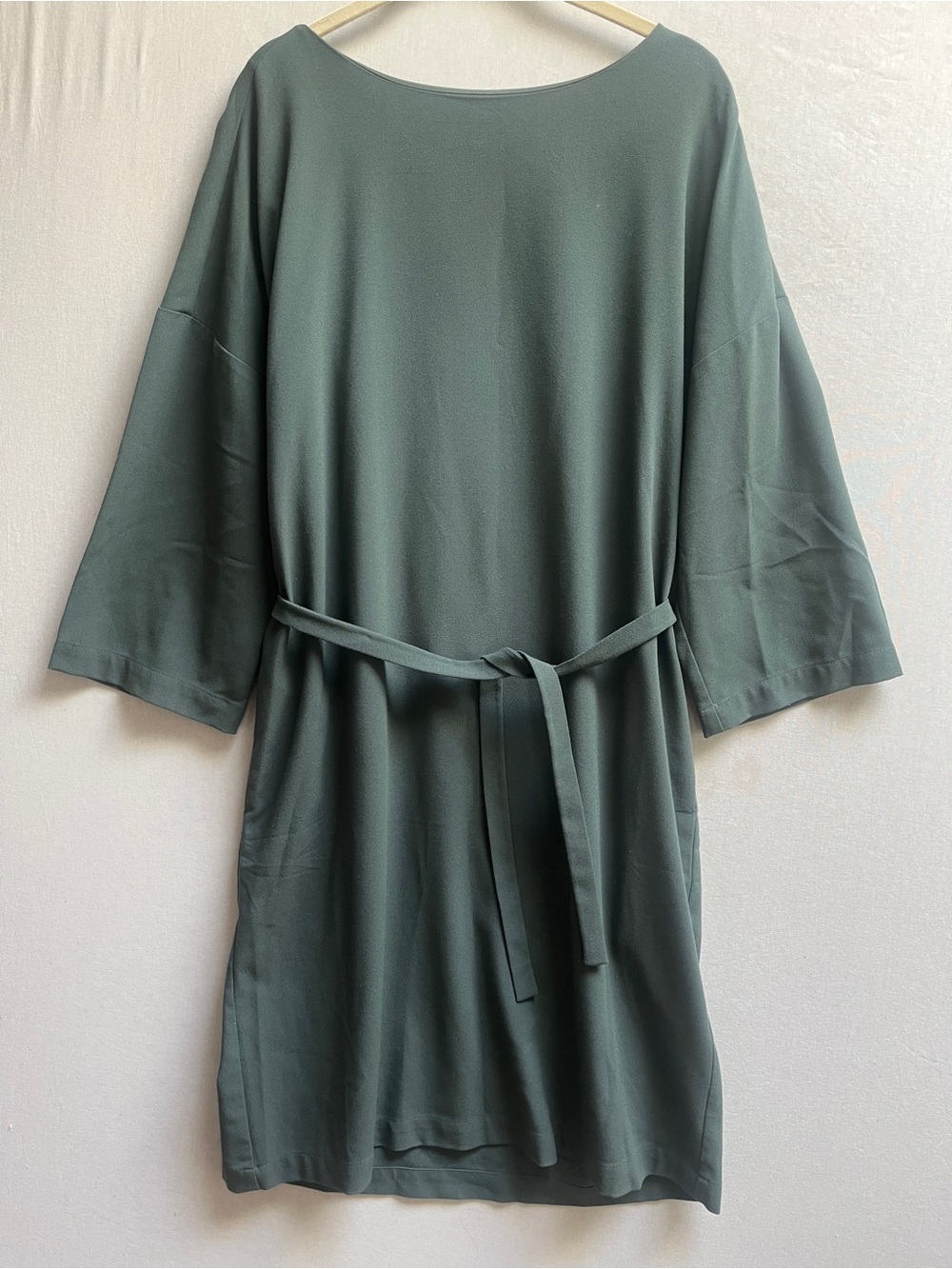 OAK + FORT Sage Green Belted Pocket Shift Dress Size S